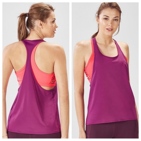 Women’s Fabletics’ Peggy Tank Dark Purple Racerback Size Large - Picture 1 of 5